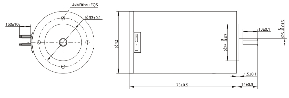 Dessin dimensionnel moteur DC sans balais Taille 17 (42mm)